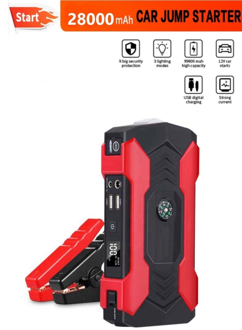 Changli Car Battery Jump Starter, portable power bank, and LED flashlight. 12V Jump Starter Battery Pack, Battery Booster, Jump Box, Portable Charger and Jumper Cables for 6.0L Gasoline and 3.0L Diesel Engines - Image 1